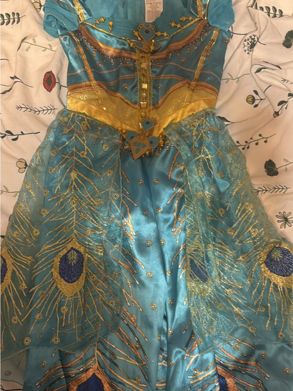 Disney Turquoise and Gold Peacock Princess Costume Dress